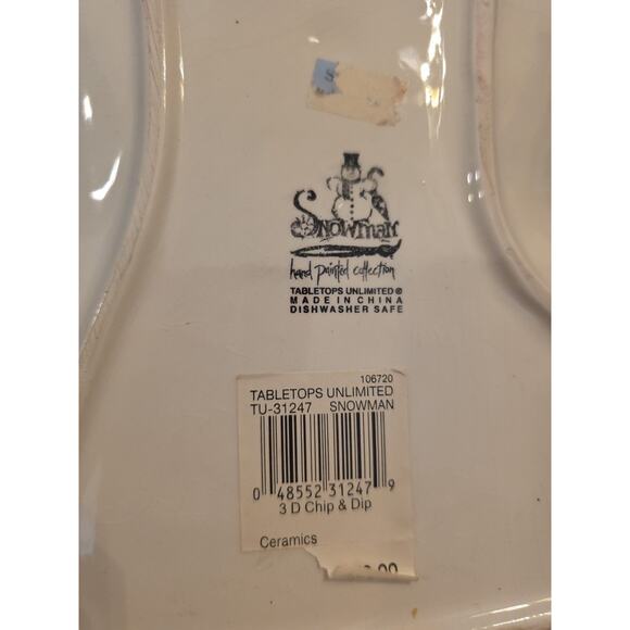 Snowman Ceramic Serving Dish Set 4 Pieces Holiday Christmas Bowls Platte - Picture 9 of 16